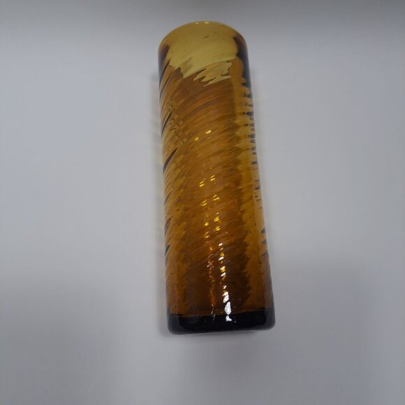 Mexican Hand Blown Amber Swirl Glass Tumbler Vintage Rustic Design Rare - Picture 4 of 10